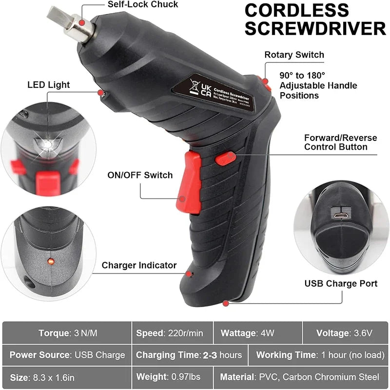 Electric Drill Cordless Power Tools Set