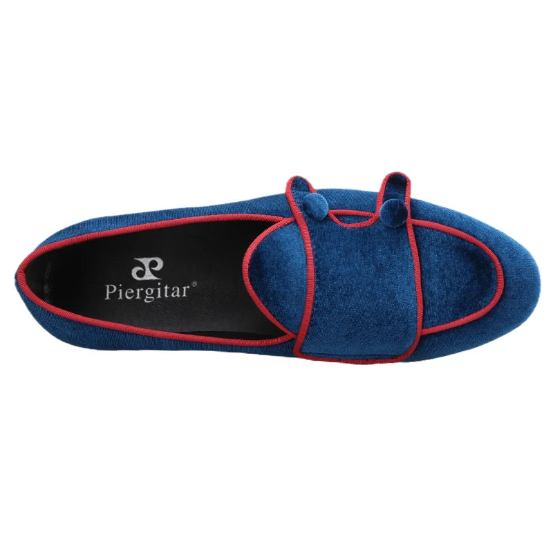 Double Monk Men Velvet Shoes Made Adult Fashion Dress Moccasins Luxury Designer Brand Men Loafers Plus-Size