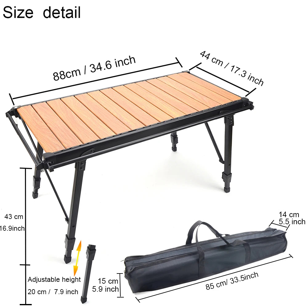 Portable Camping Folding Removable Wood Table Gas Stove