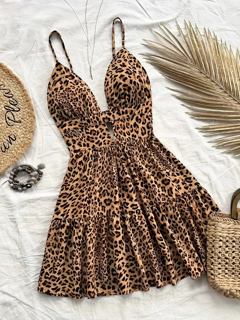 Women Sleeveless Backless Mini Dress