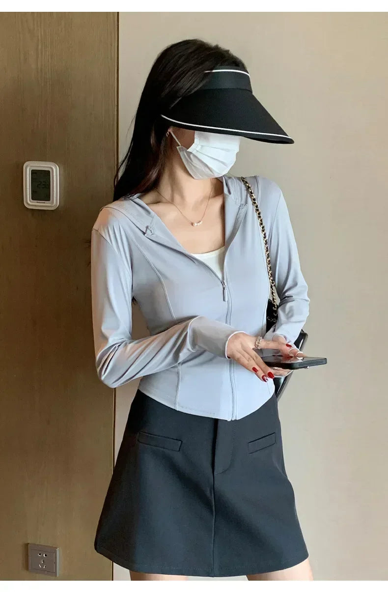 Sports Coat Hoodies Women Sweatshirt Sun Protective Clothing UV Protective Clothing Is Cool and Breathable JackeWomen Jacket