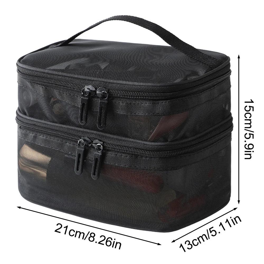 Double Layer Mesh Makeup Bag