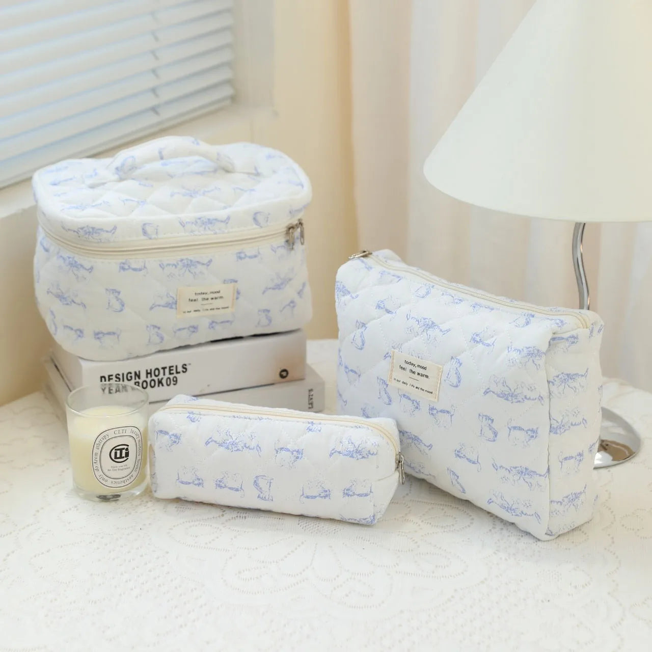 1pcs Quilted Cotton Makeup Bag