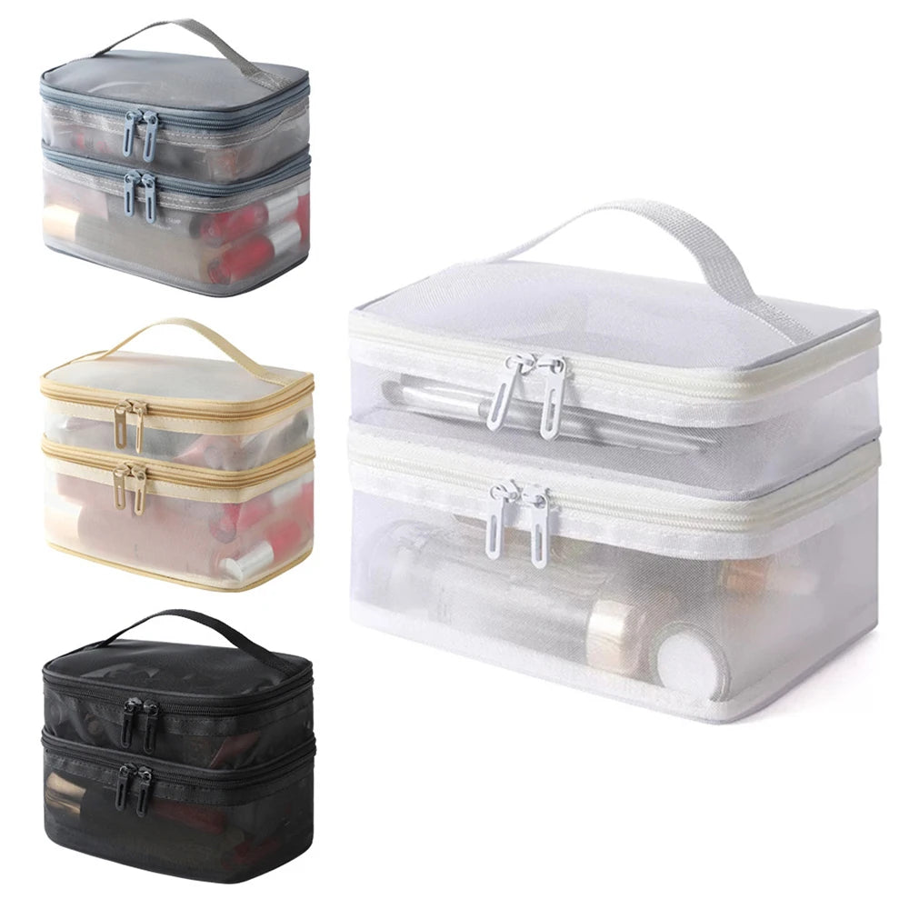 Double Layer Mesh Makeup Bag