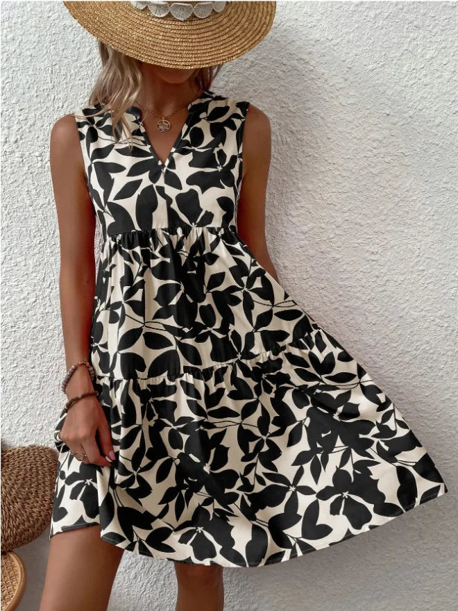 Women's Sleeveless Floral Print Dress