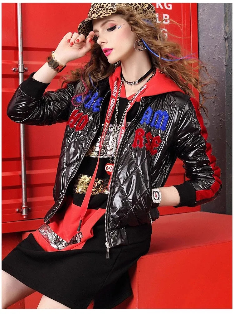 Winter coat for women, diamond checkered cotton jacket lightweight, thick top,  jacke for women   Woman clothing  winter coat