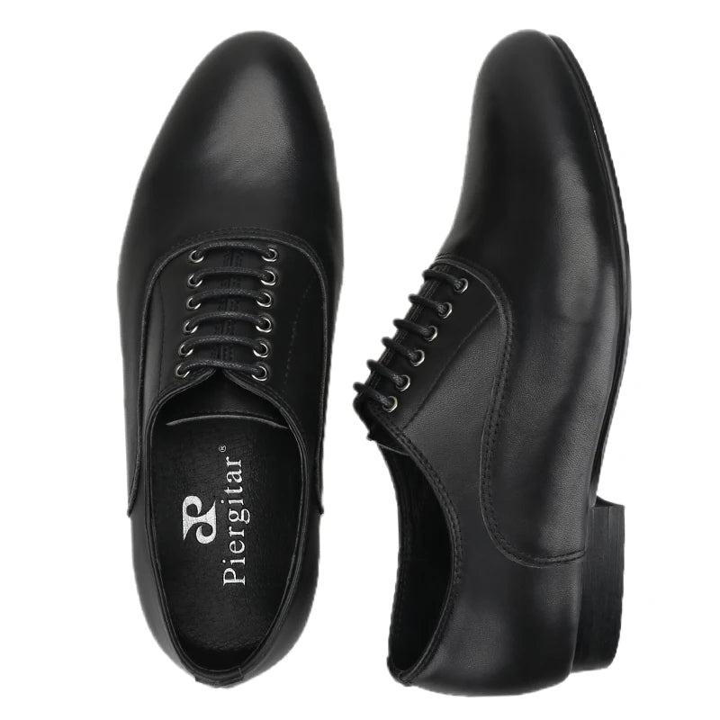 Piergitar 2023 Black And Brown Genuine Leather Men Loafers For Party Handmade Lace-up Men's Formal Shoes Classic Dress Shoe