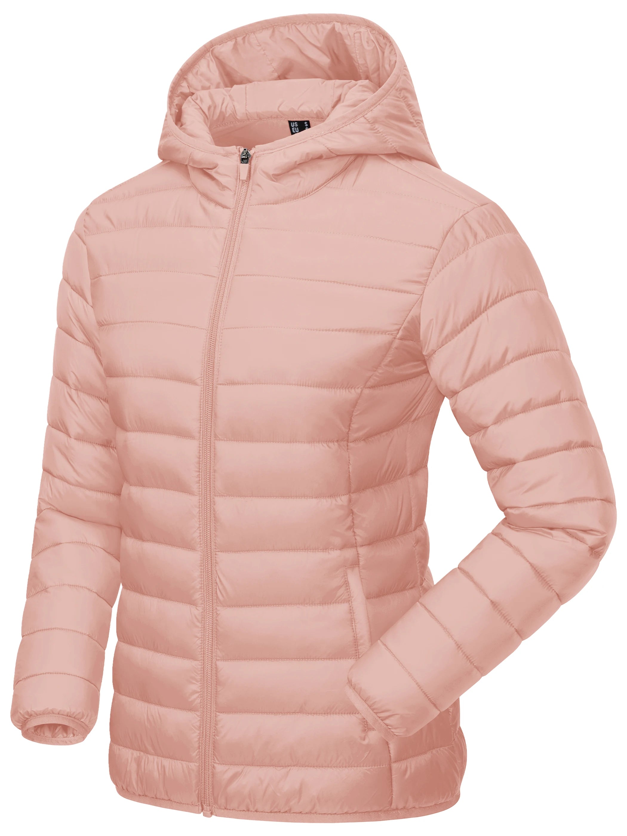 TACVASEN Winter Hooded Puffer Jacket Womens Quilted Warm Coats Casual Windbreaker Waterproof Padded Lightweight Outdoor Outwear