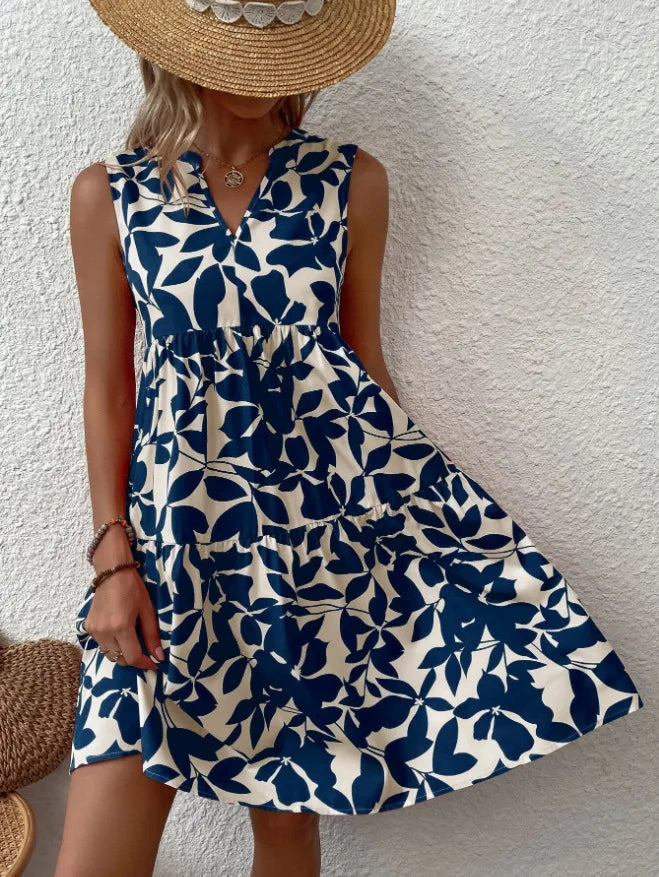 Women's Sleeveless Floral Print Dress