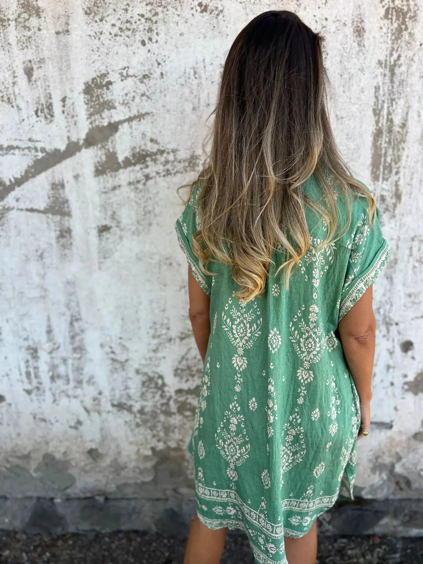 2025 New Women's Shirt Dress Loose Button Cardigan Fashion Printed Short Sleeve Pocket Cotton Linen Blend Vacation Beach Skirt