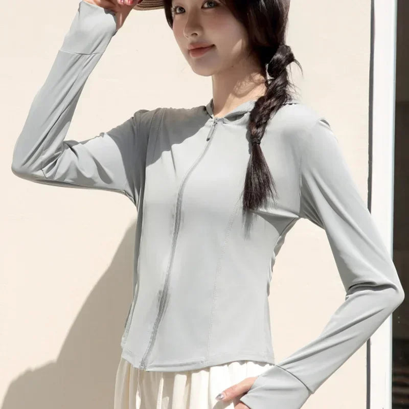 Sports Coat Hoodies Women Sweatshirt Sun Protective Clothing UV Protective Clothing Is Cool and Breathable JackeWomen Jacket