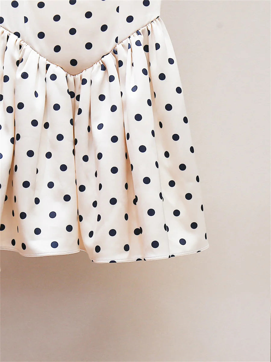 traf 2025 woman suspender skirt satin polka dot print corset sexy ladies dress y2k clothes New high quality party mini skirt bra