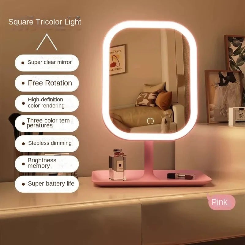Illuminated makeup mirror