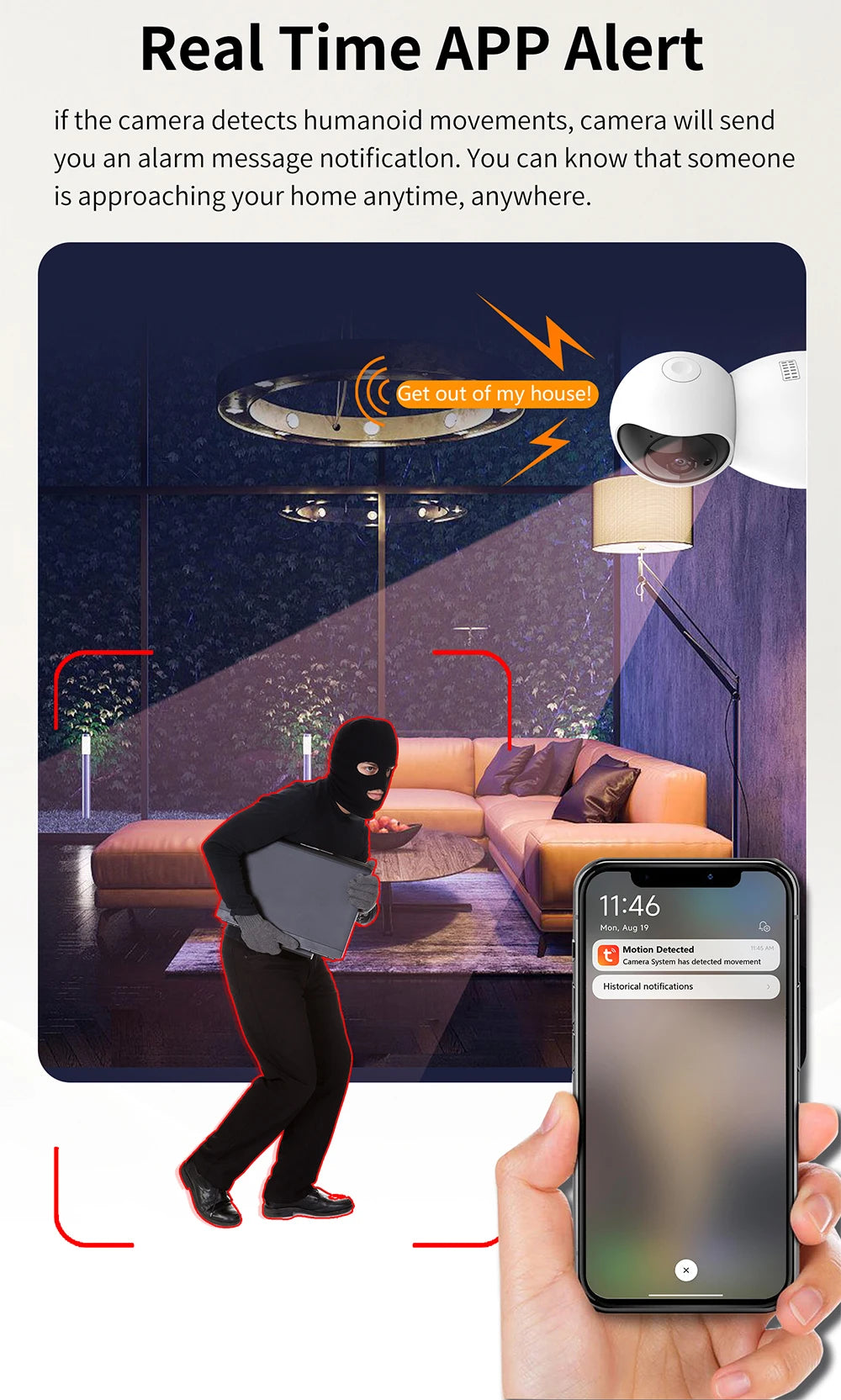 Tuya Smart Life 2MP 2.4G/5G+BLE WIFI IoT Alarm Surveillance Home Security Burglar FHD CCTV Camera System SOS Contact PIR Sensor