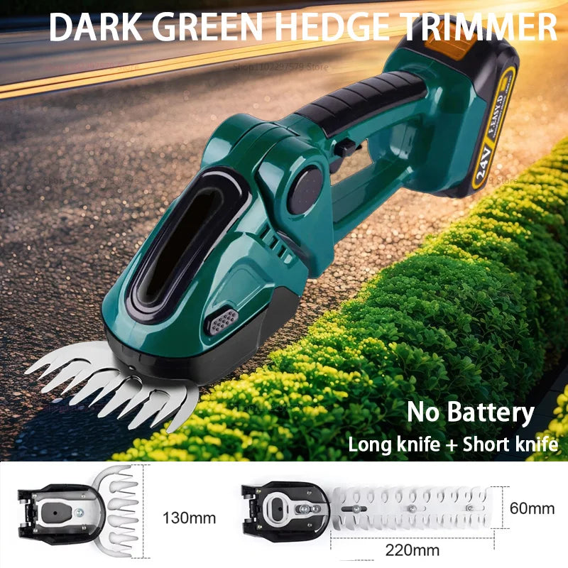 2 IN 1 Cordless Electric Hedge Trimmer