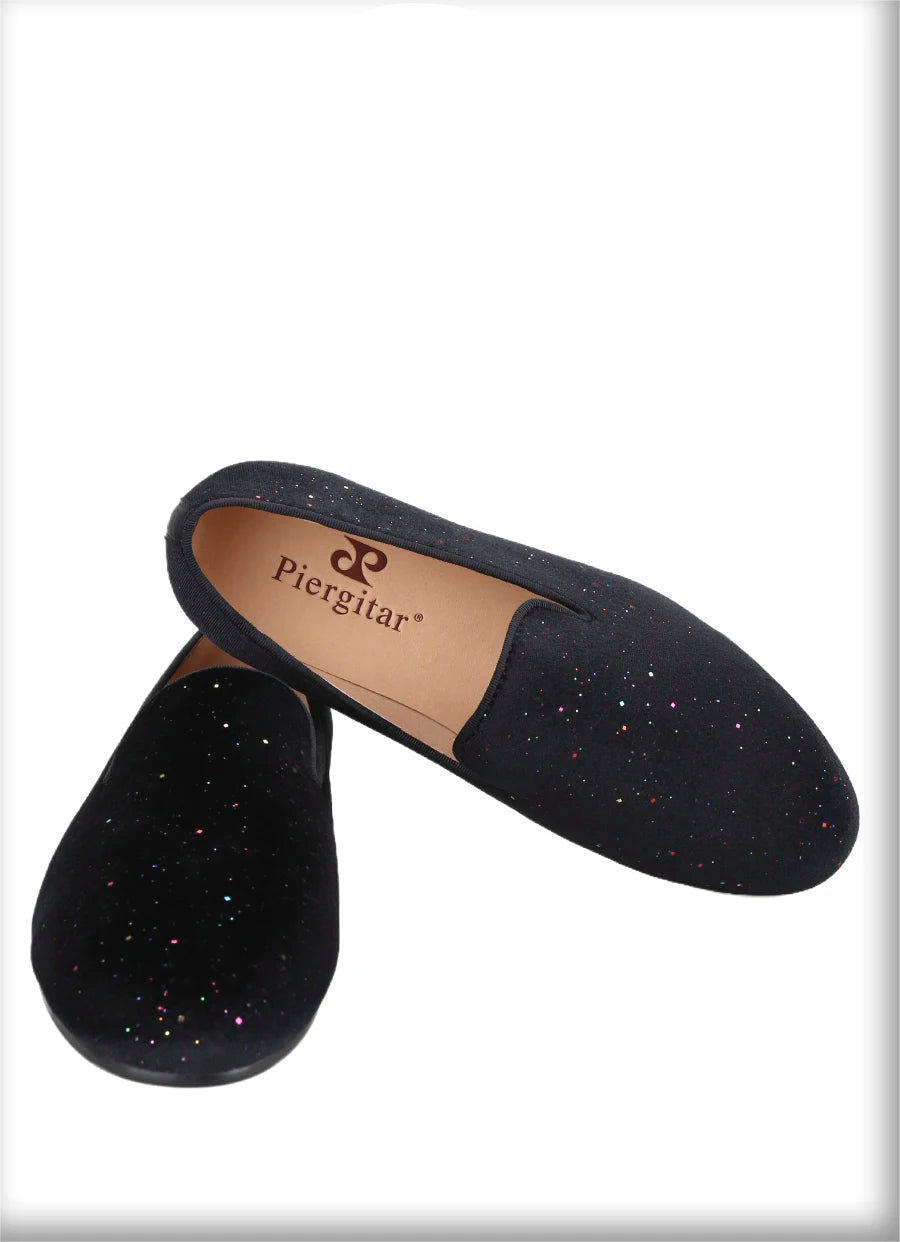 Mens Smoking Slippers with Breathable Leather Insoles and Handmade Sequins for Proms And Parties