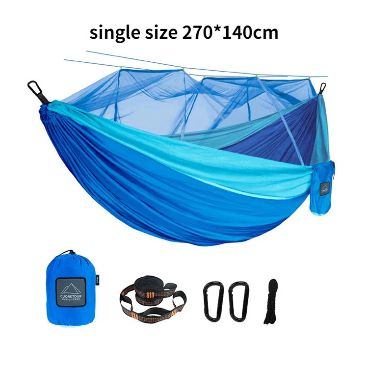 Single and Double Size Nylon Fabric Portable Travel Hammock