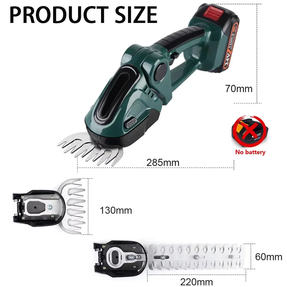 2 IN 1 Cordless Electric Hedge Trimmer