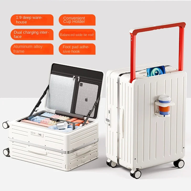Wide Trolley Carry-on Suitcase