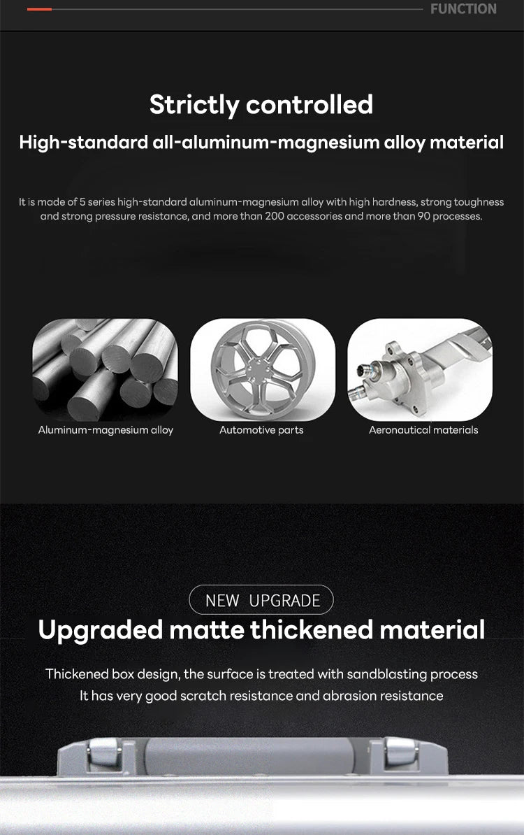 All-aluminum-magnesium alloy trolley suitcase
