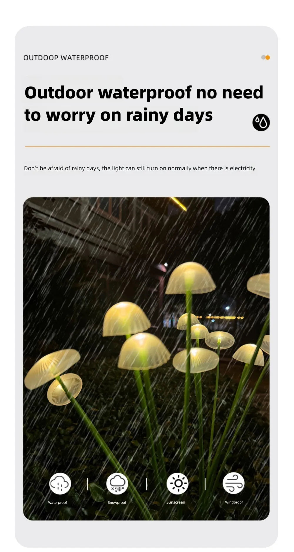 LED Solar Jellyfish Mushroom Fairy Lights