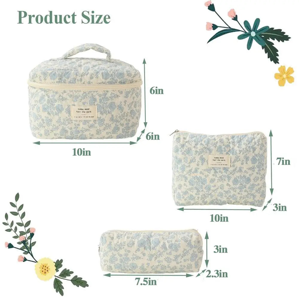 1pcs Quilted Cotton Makeup Bag