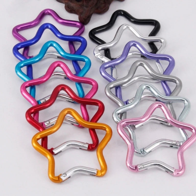 Aluminum Outdoor Star Shaped Spring Locking Carabiner Clip