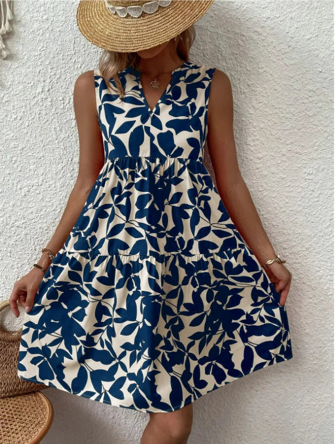 Women's Sleeveless Floral Print Dress
