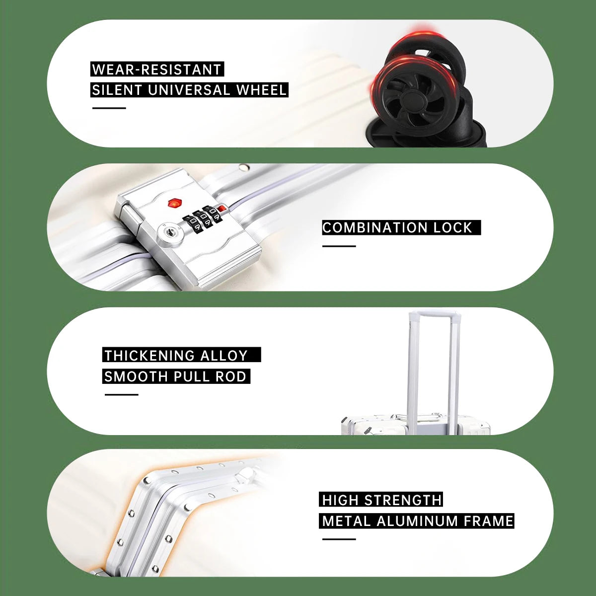 Aluminum Frame Rolling Luggage Case