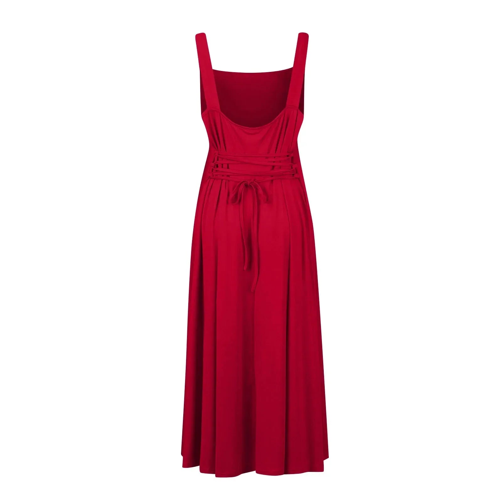 Women's Sleeveless Square Neck Back Lace Dress