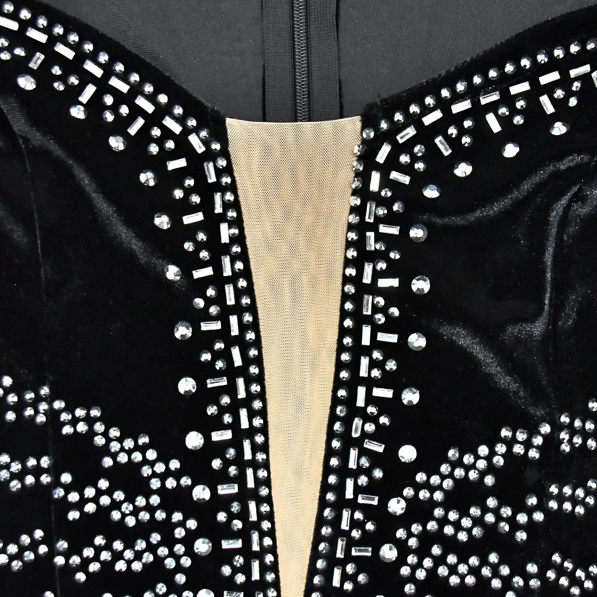 Deep V- Neck Velvet Dress