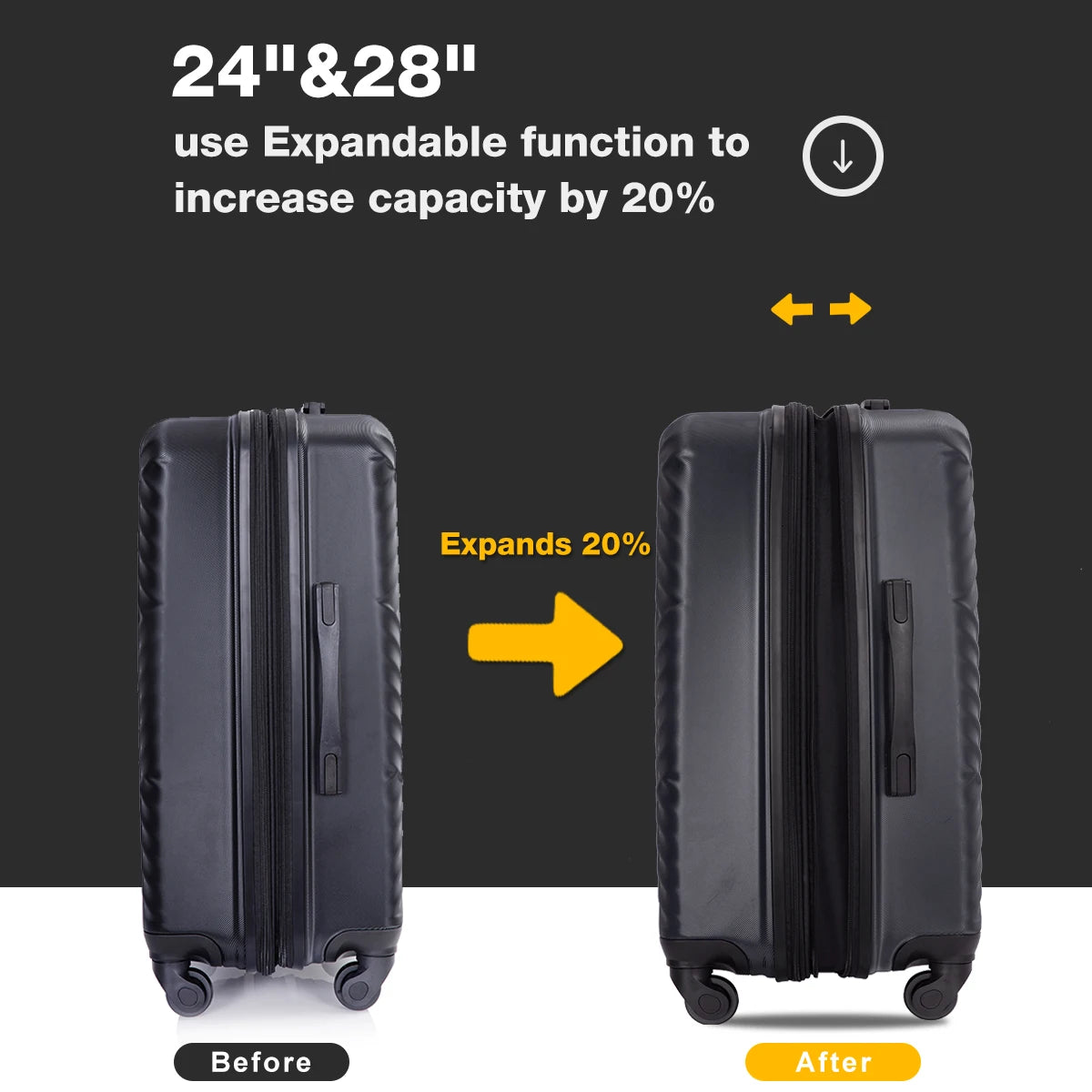 Luggage 3 Piece Suitcase Set