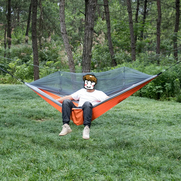 Single and Double Size Nylon Fabric Portable Travel Hammock