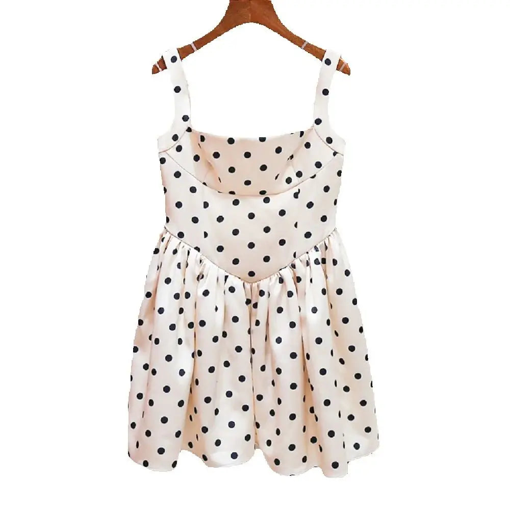 traf 2025 woman suspender skirt satin polka dot print corset sexy ladies dress y2k clothes New high quality party mini skirt bra