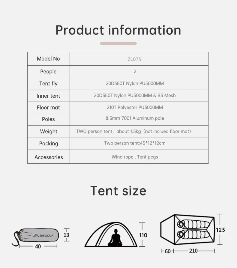 Nylon Waterproof Camping Tent Backpack