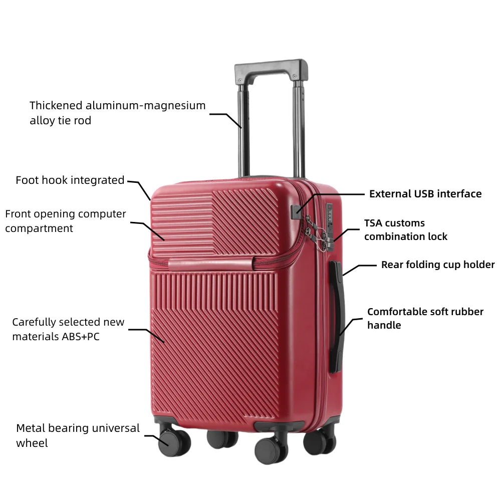 1 piece combination lock carry-on multi-purpose travel luggage