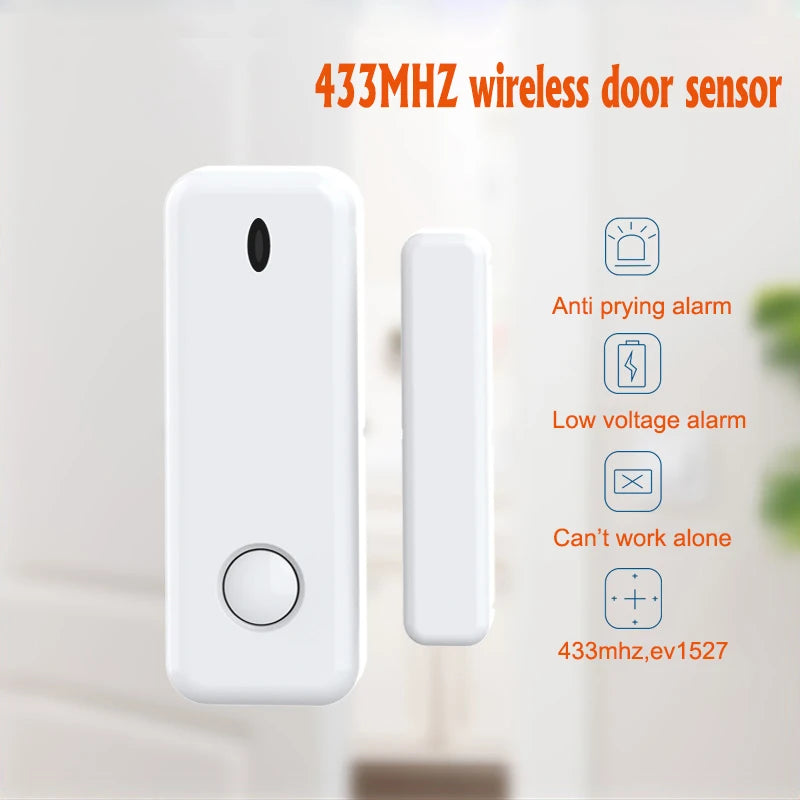 TAIBOAN 433MHz Home Burglar Alarm Host Accessories Wireless Link Smoke Sensor Door Magnetic Water Leak Detector Doorbell RFID