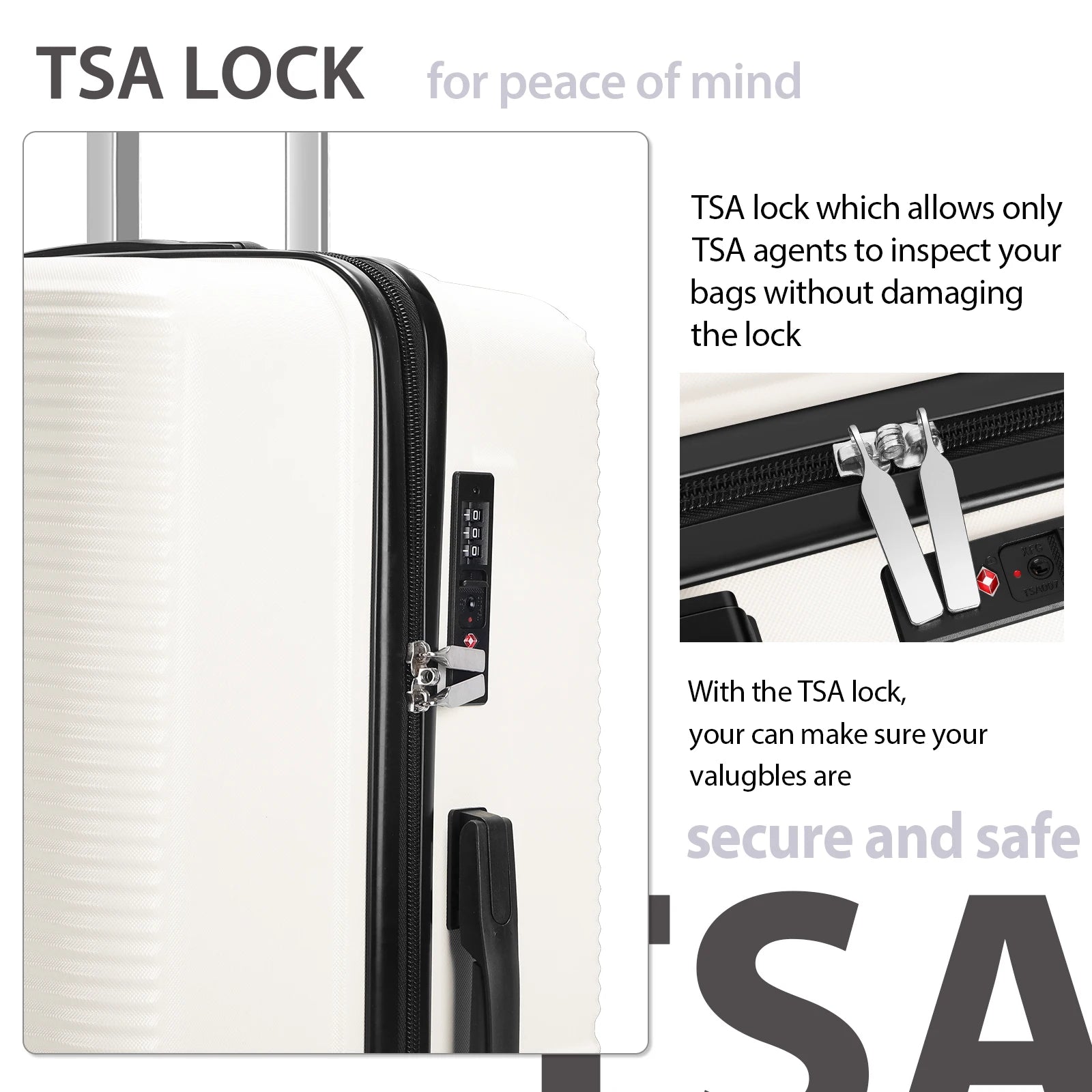 3Pcs Luggage Hardshell Travel Suitcase