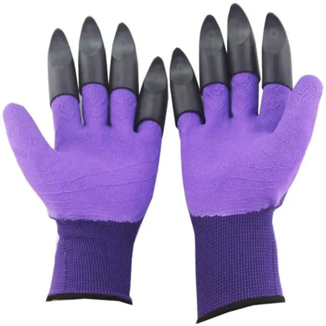 4/8 Hand Claw ABS Plastic Garden Rubber Gloves