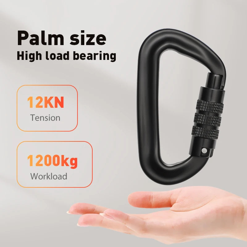 D Shape Safety Carabiner Aluminum Key Hooks