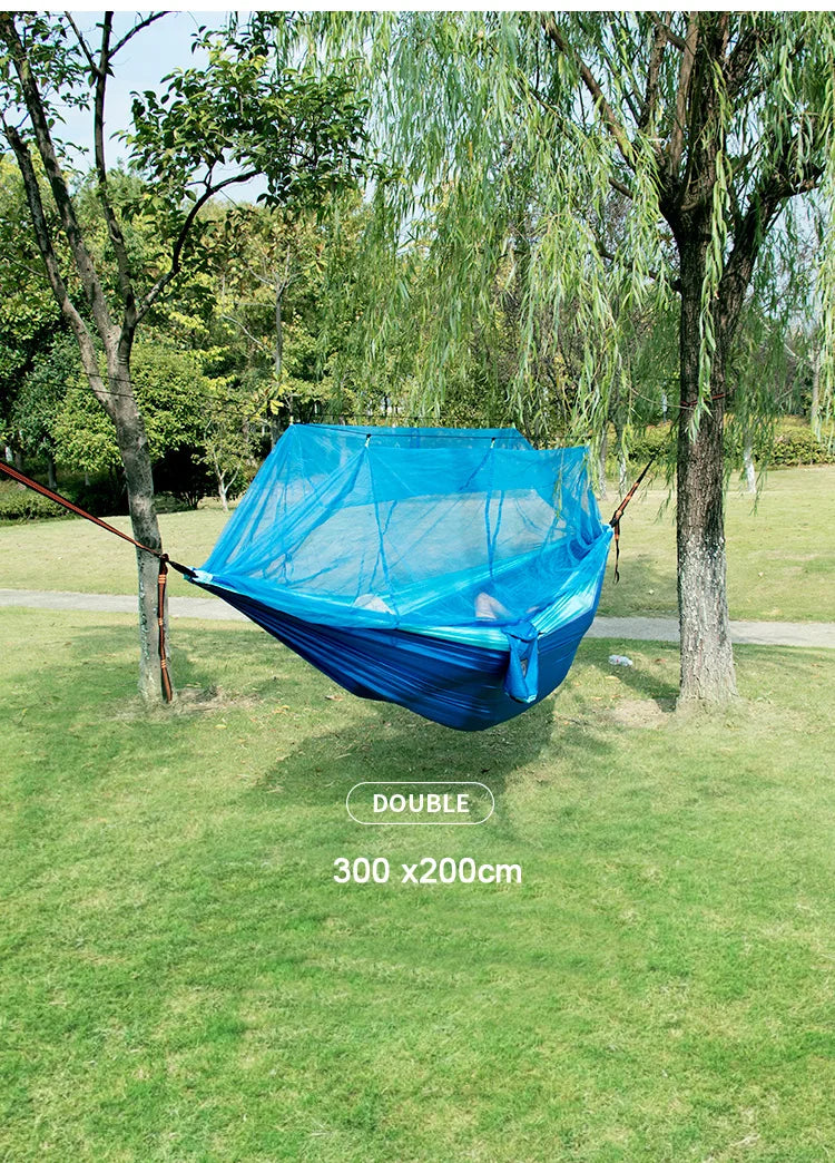Single and Double Size Nylon Fabric Portable Travel Hammock