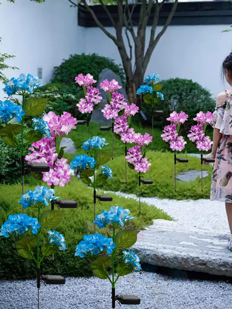 1PC Outdoor Solar-Powered Hydrangea Lanterns