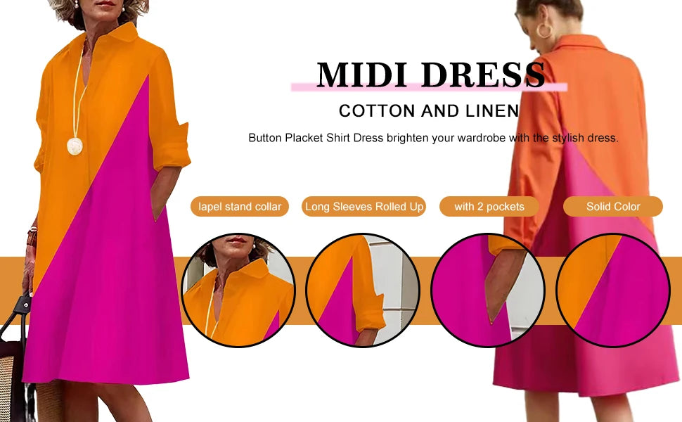 Women’s Floral Print V-Neck Pocket Dress