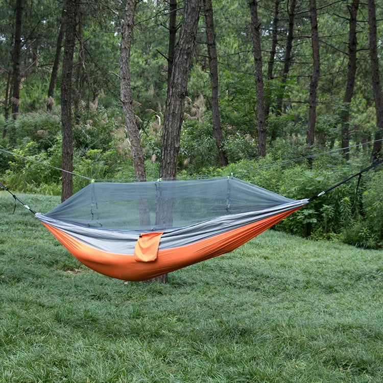 Single and Double Size Nylon Fabric Portable Travel Hammock