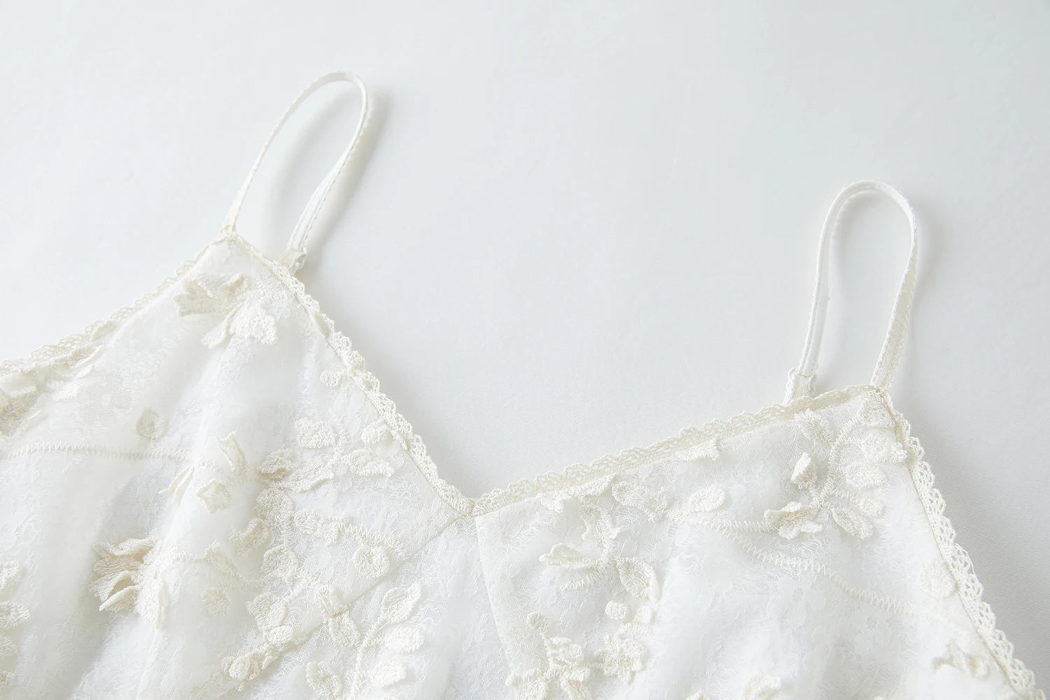 French Heavy Embroidery Floral Layered Strap Autumn Women Dresses