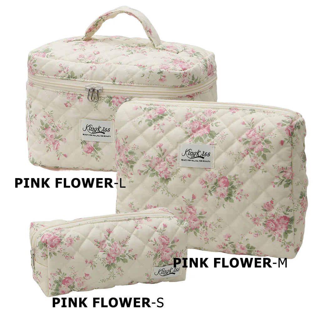 1pcs Quilted Cotton Makeup Bag