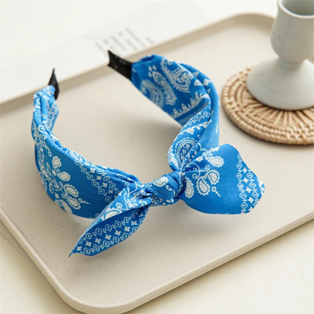 Cotton Cashew Flowers Printing Butterfly Hair Clips