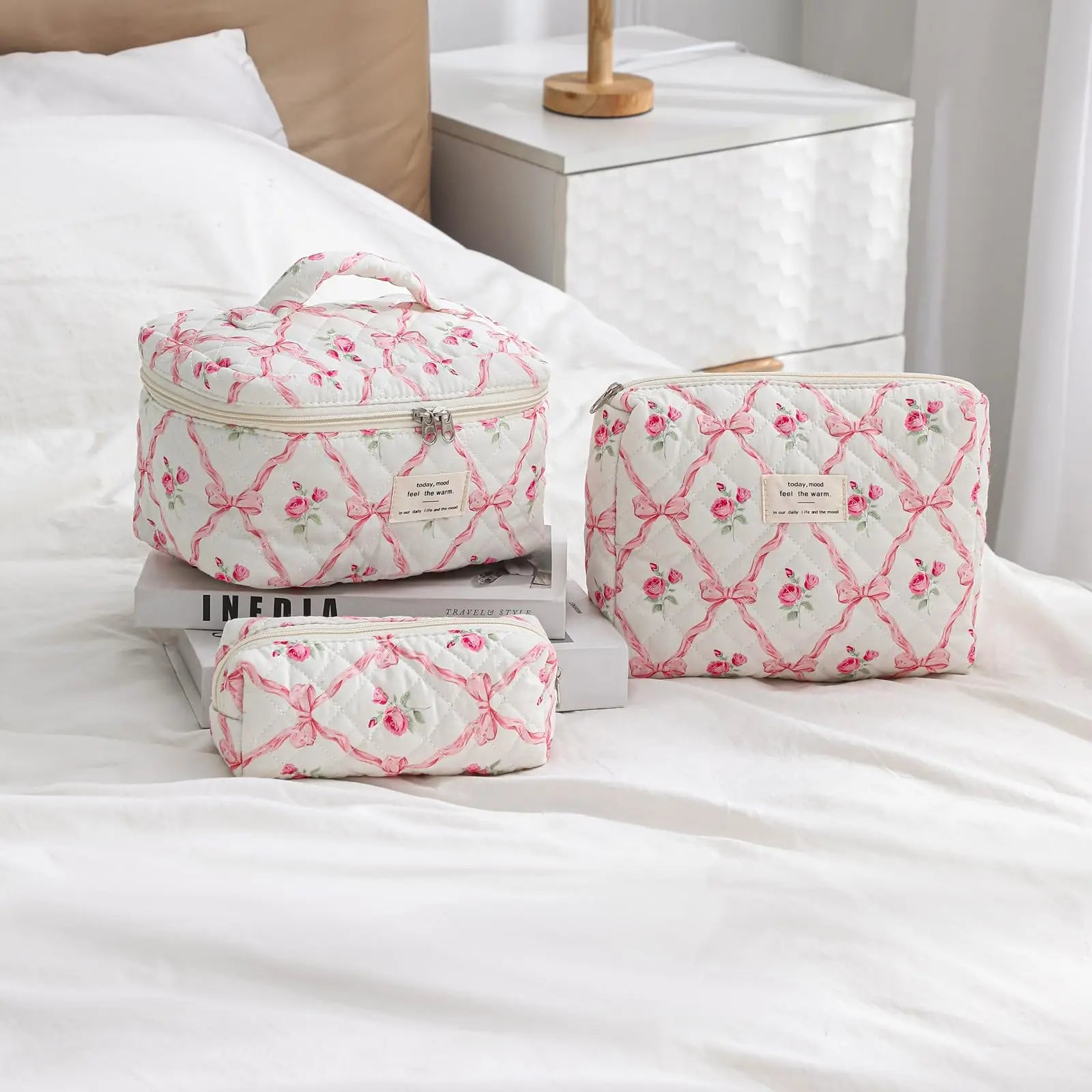1pcs Quilted Cotton Makeup Bag