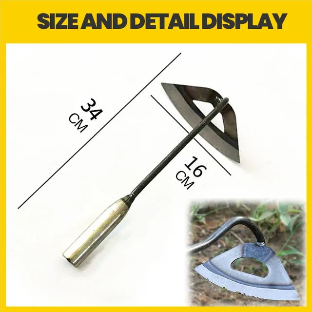 All-Steel Hardened Hollow Hoe Handheld Weeding Rake