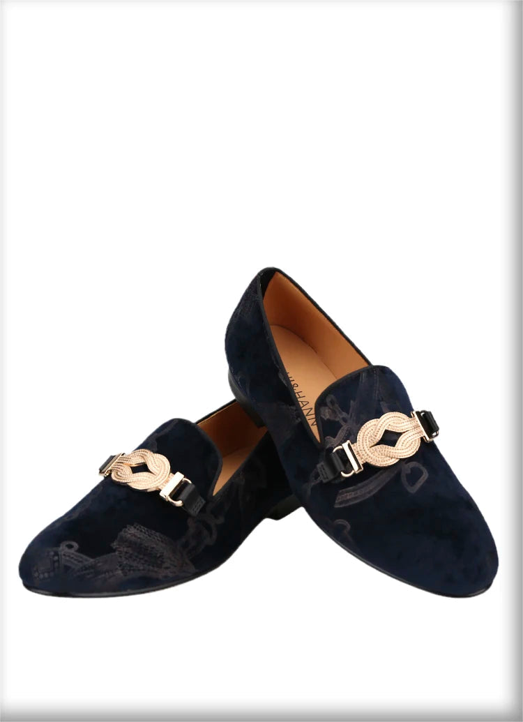 Men's Classic Loafers With Paisley Printing Made By Hand In Court Style
